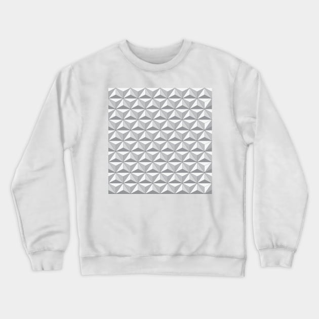 Geodesic Sphere, Greyscale - Dark Crewneck Sweatshirt by Heyday Threads